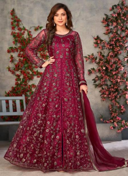 Pink Anjubaa Vol 4 Heavy Festive Wear Long Anarkali Salwar Suit Latest Collection 10032